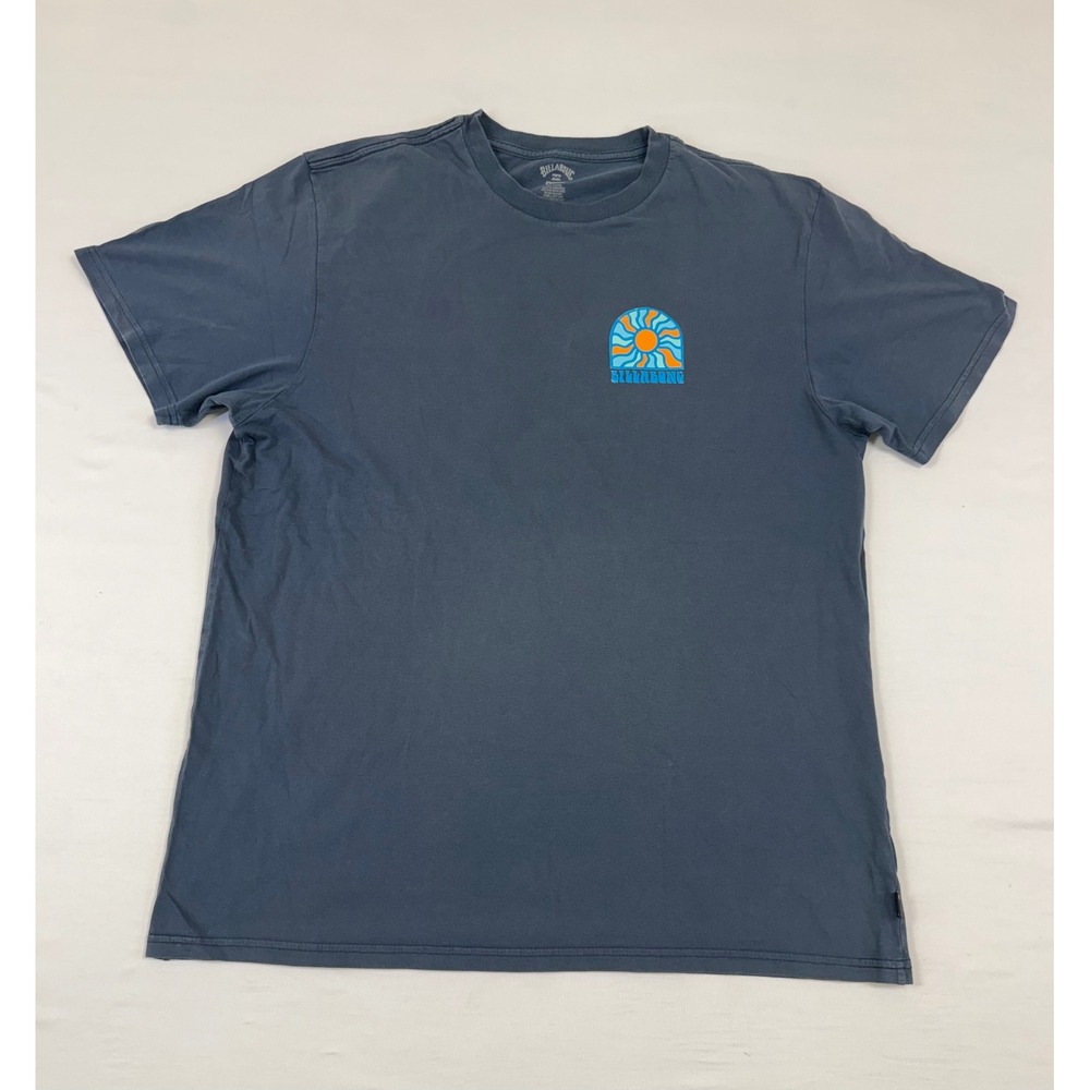 Billabong Mens Navy Blue Sunburst Graphic‎ T-Shirt Size XL Premium Cotton
